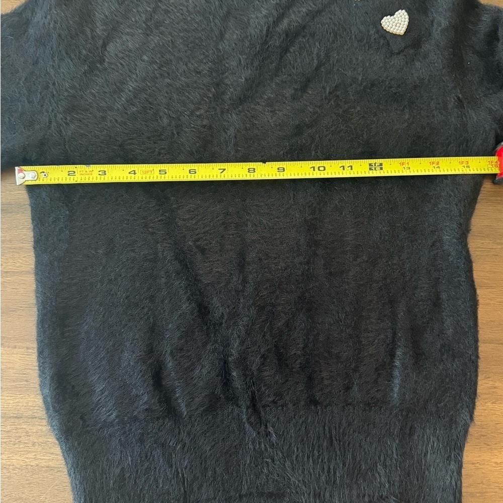 Zara Black Sweater with Heart Accents Medium - Picture 9 of 10